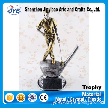 Design you own trophy and cheap wholesale various golf player figures and trophies